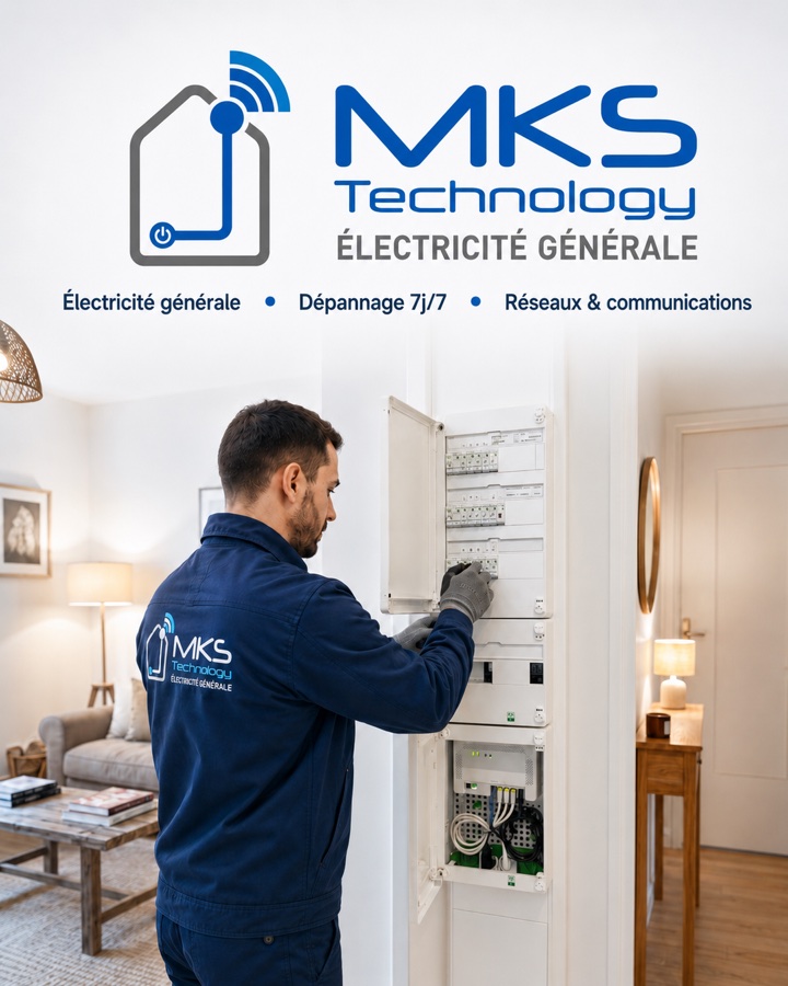 MKS Technology — électricien à Lyon : électricité générale, dépannage 7j/7, réseaux