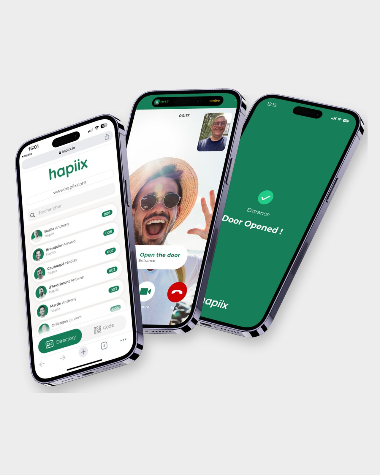 Application hapiix : appel vidéo et ouverture de la porte